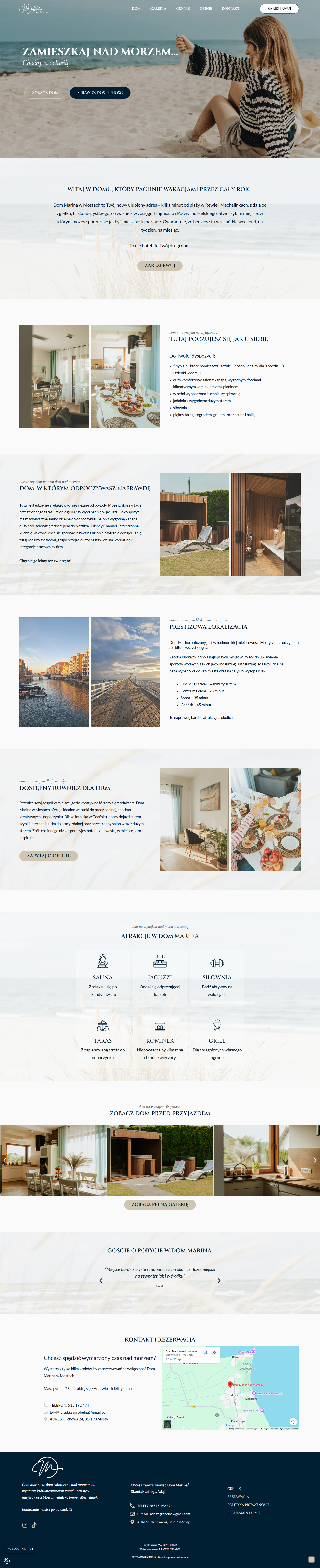 Dom Marina, strona internetowa
