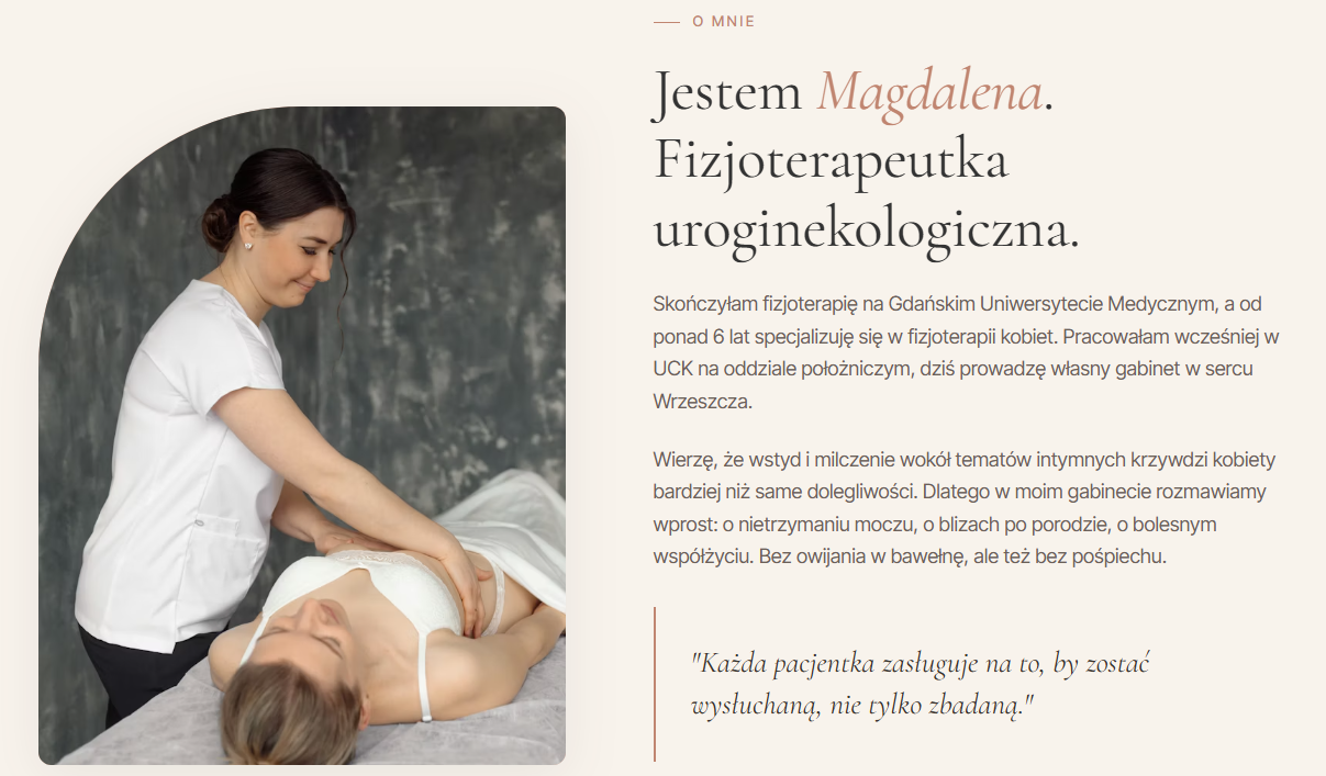 Sekcja o mnie z historią i kompetencjami