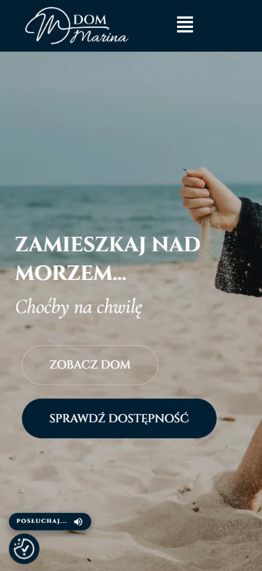 Mobilny widok strony Dom Marina